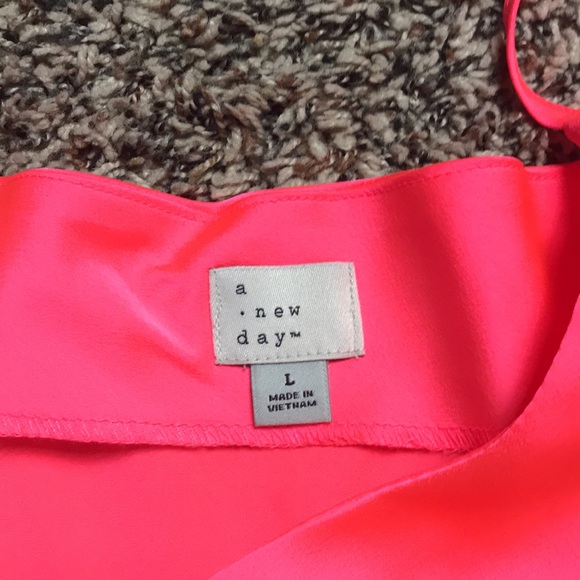 ๐ A NEW DAY Coral Pink Slip Asymmetrical MIDI Dress Size Large | NWT! - Picture 5 of 5